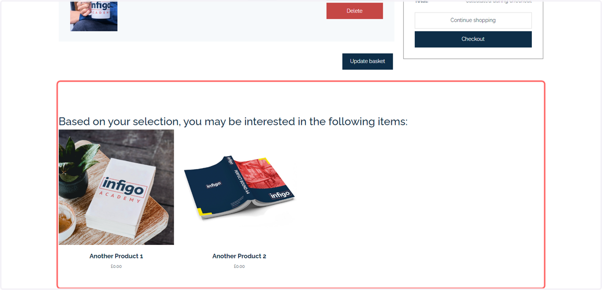 Inline cross-sells mode will show the cross-sell items as part of the basket page