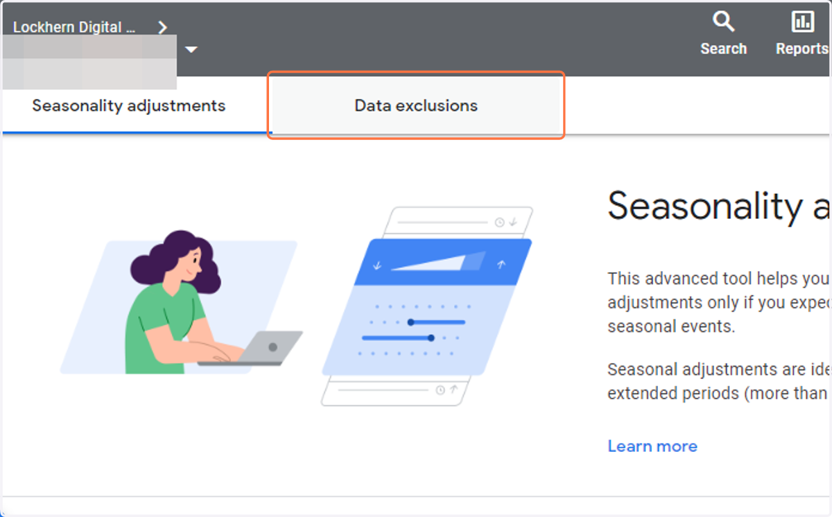 Click on Data exclusions