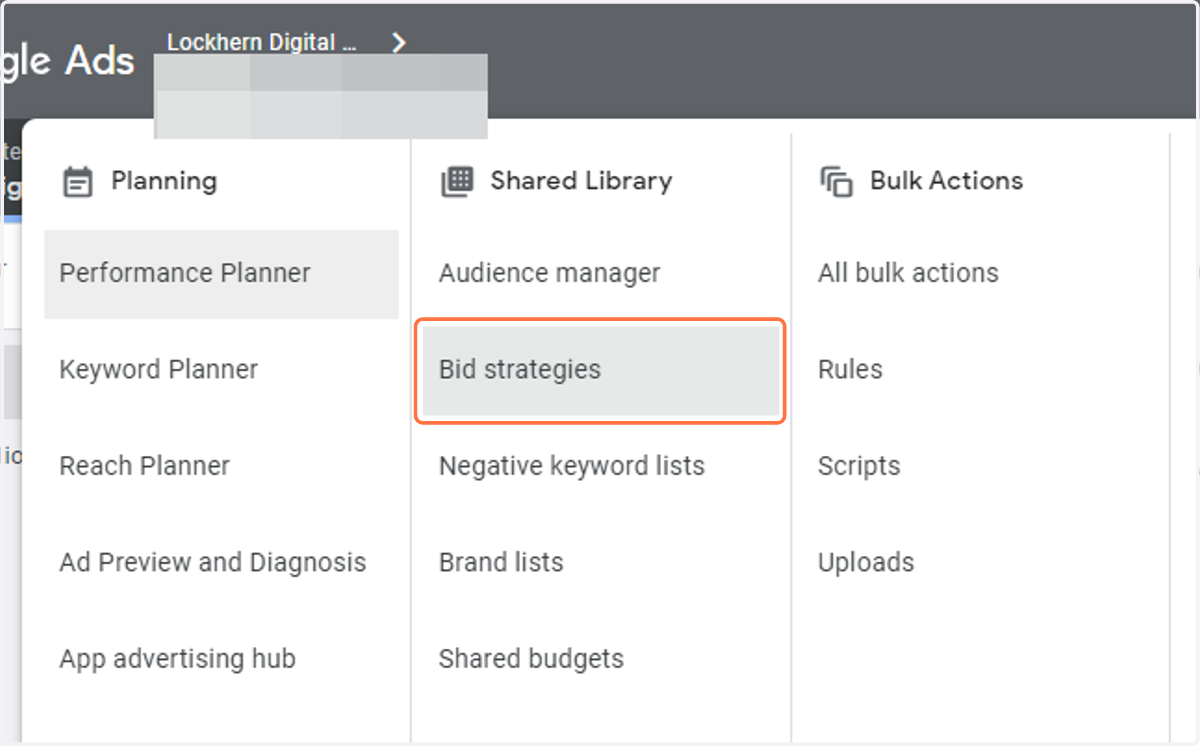 Click on Bid strategies