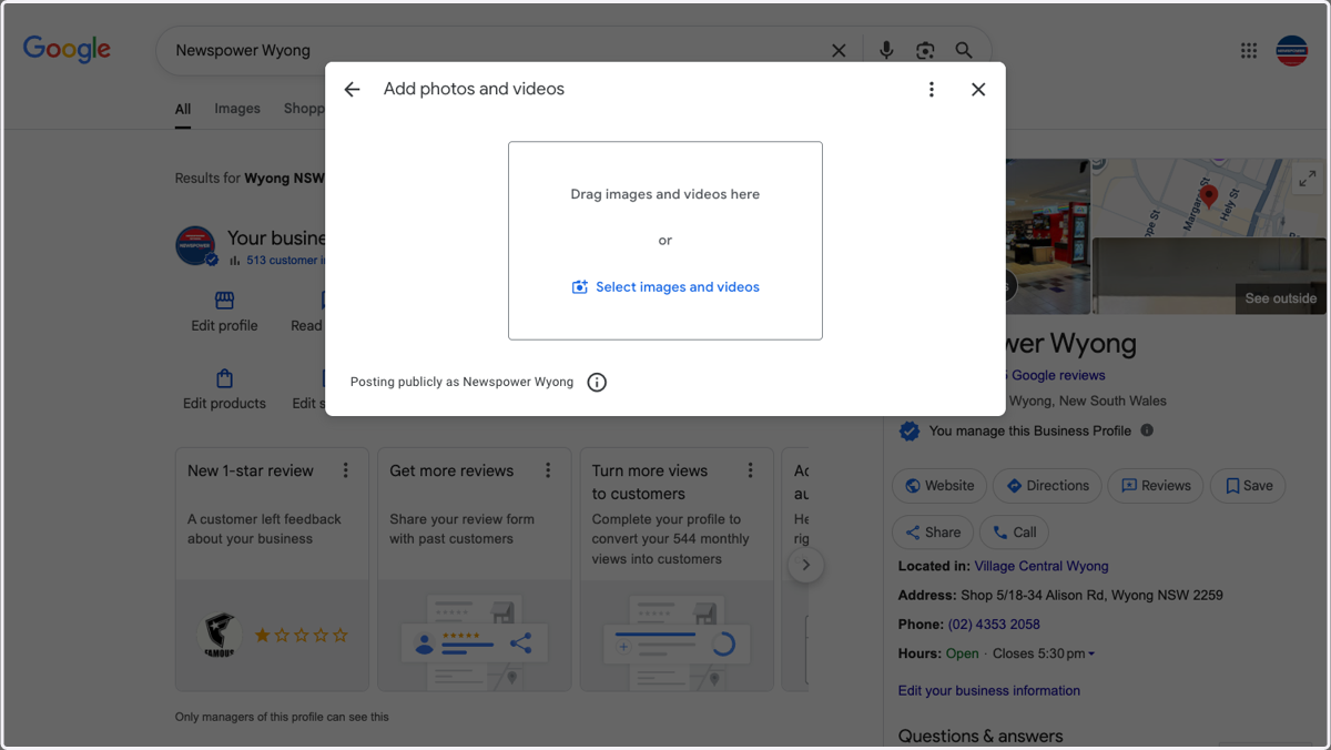 Select photo you want to add from the upload menu