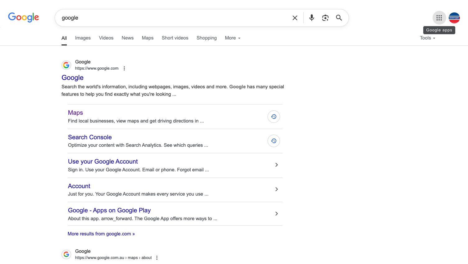 Open Google search & click on the 9 dots