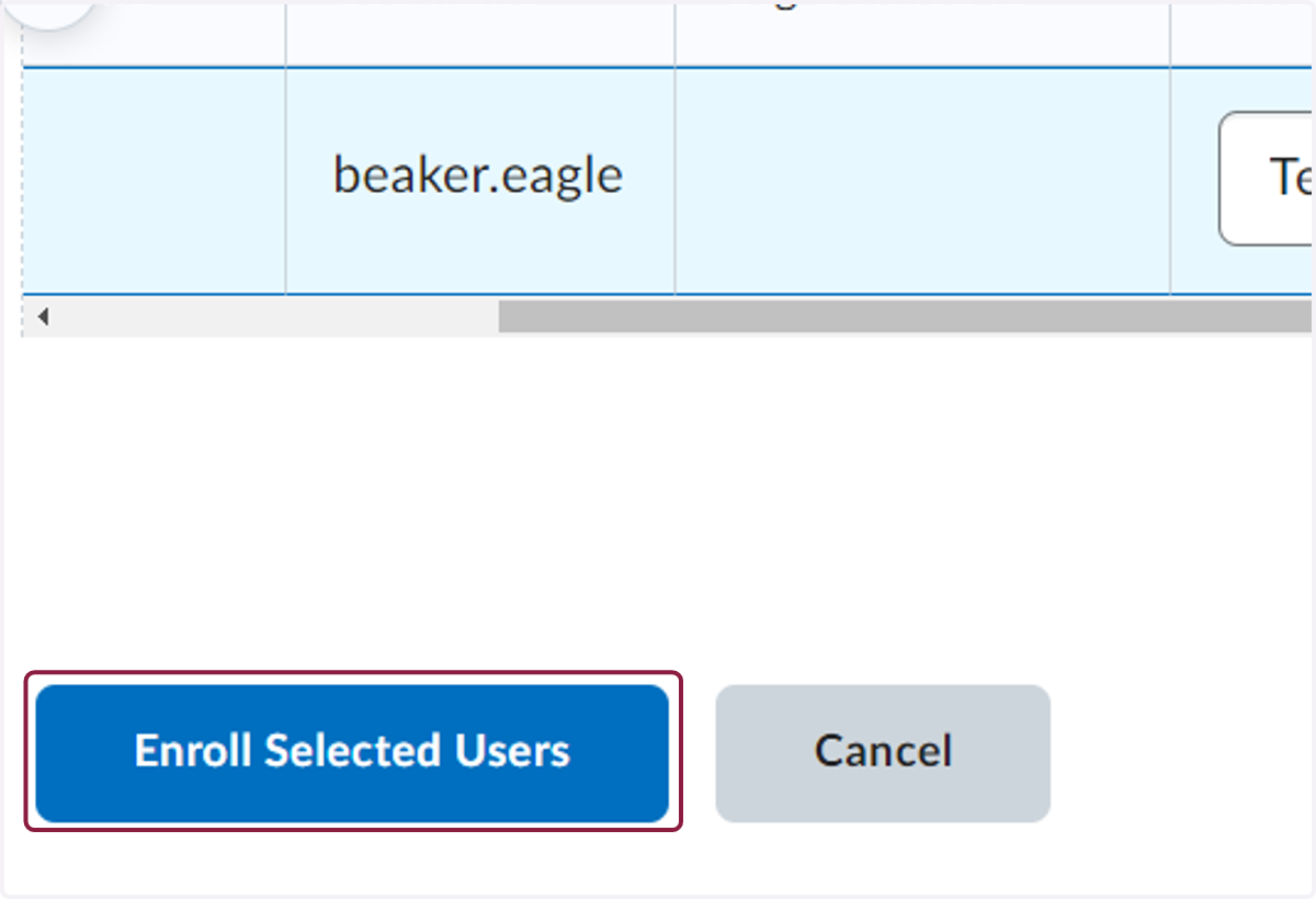 Click on Enroll Selected Users