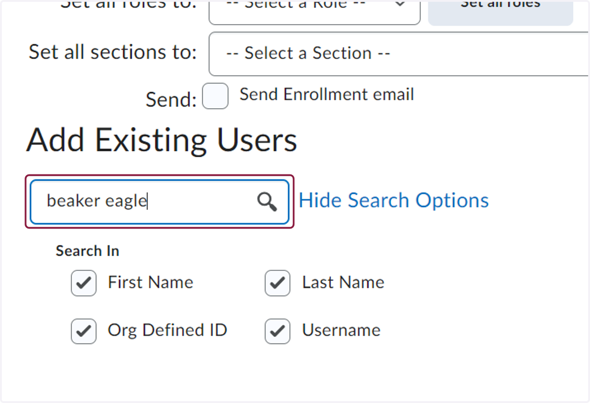 Type the name or username of your TA in the search field