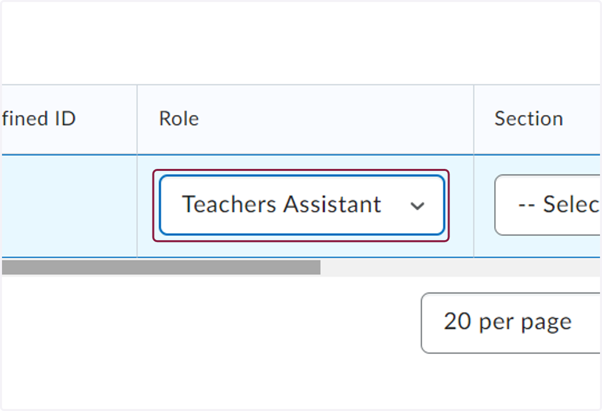 Select Teachers Assistant as their role