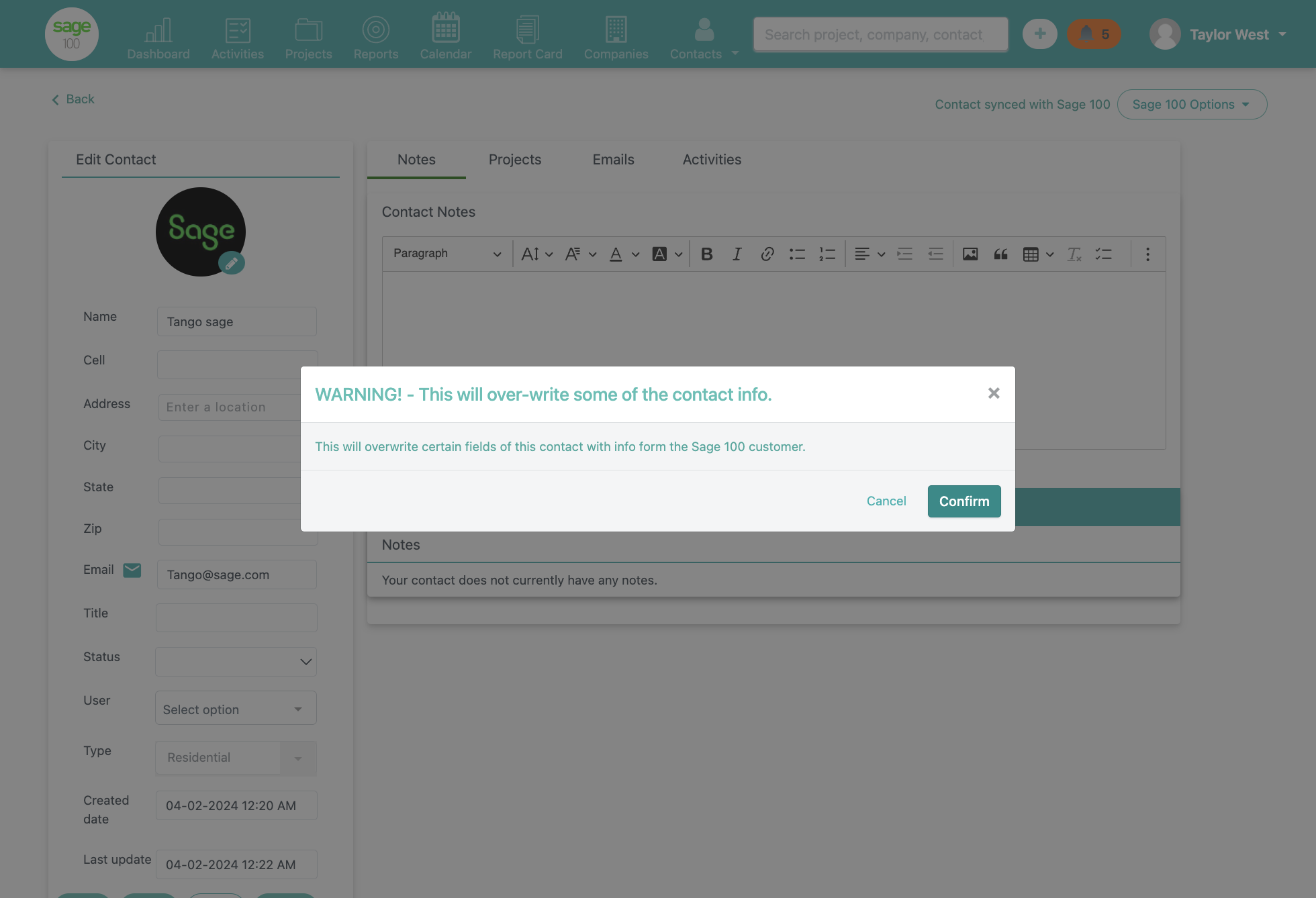 Click on Confirm