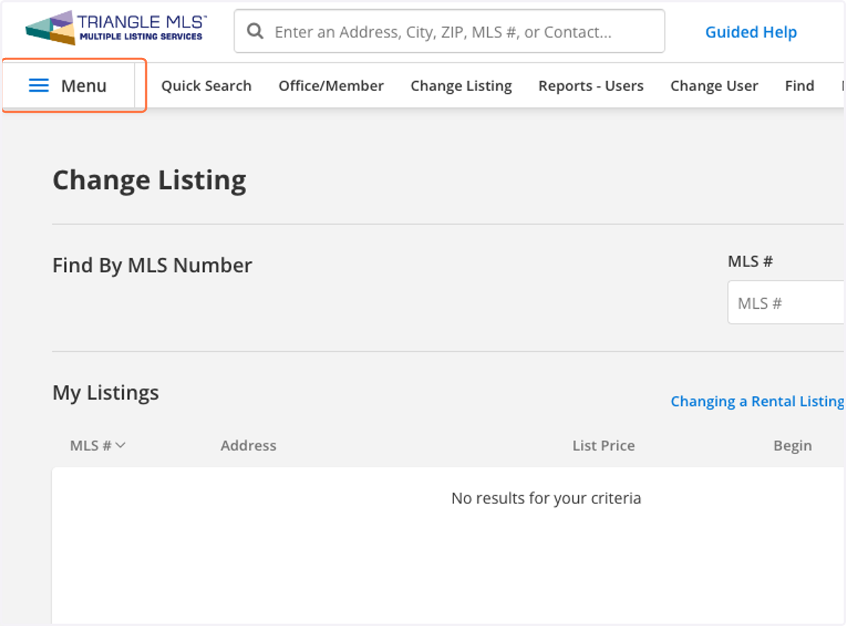 Click on Menu