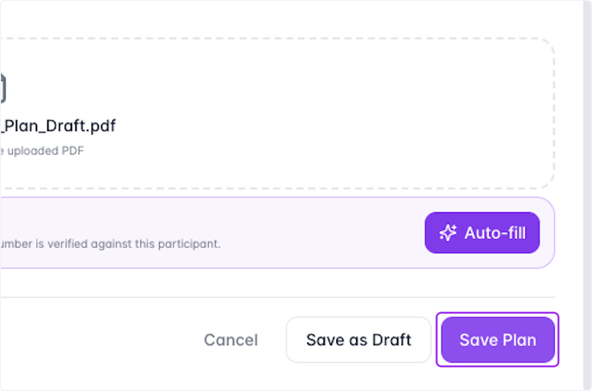 Click on Save Plan
