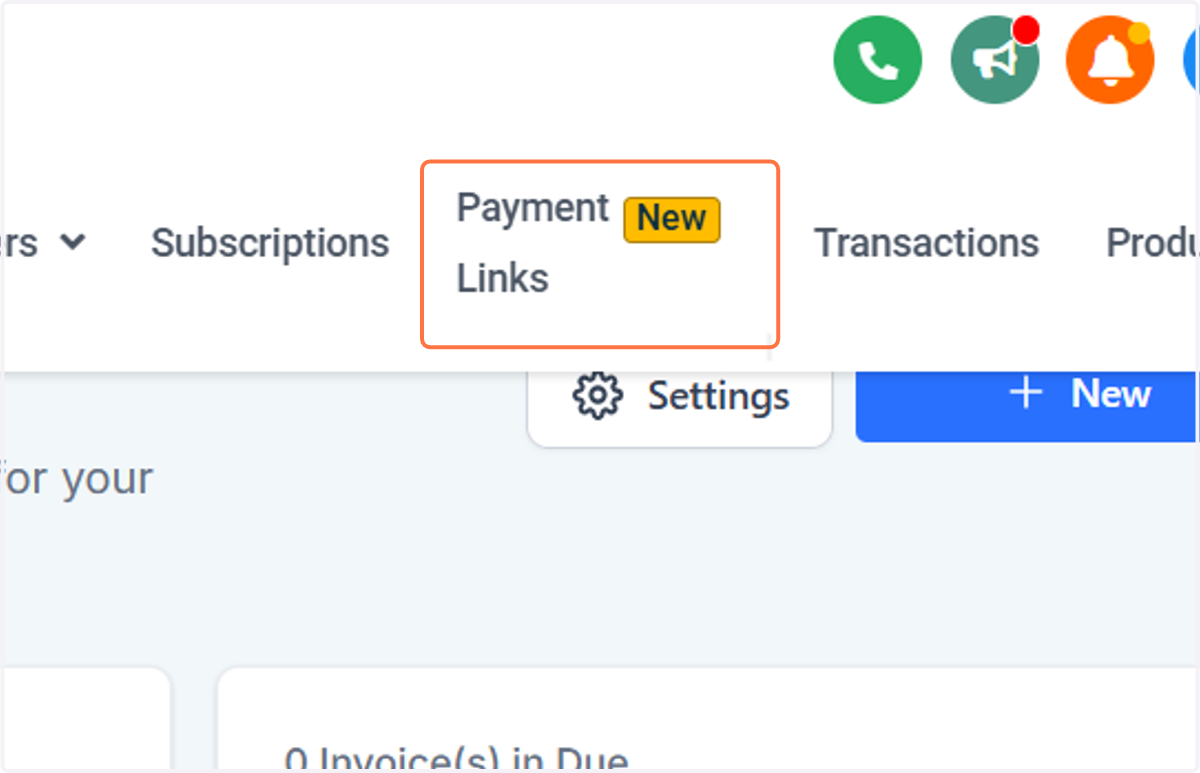 Click on Payment Links…