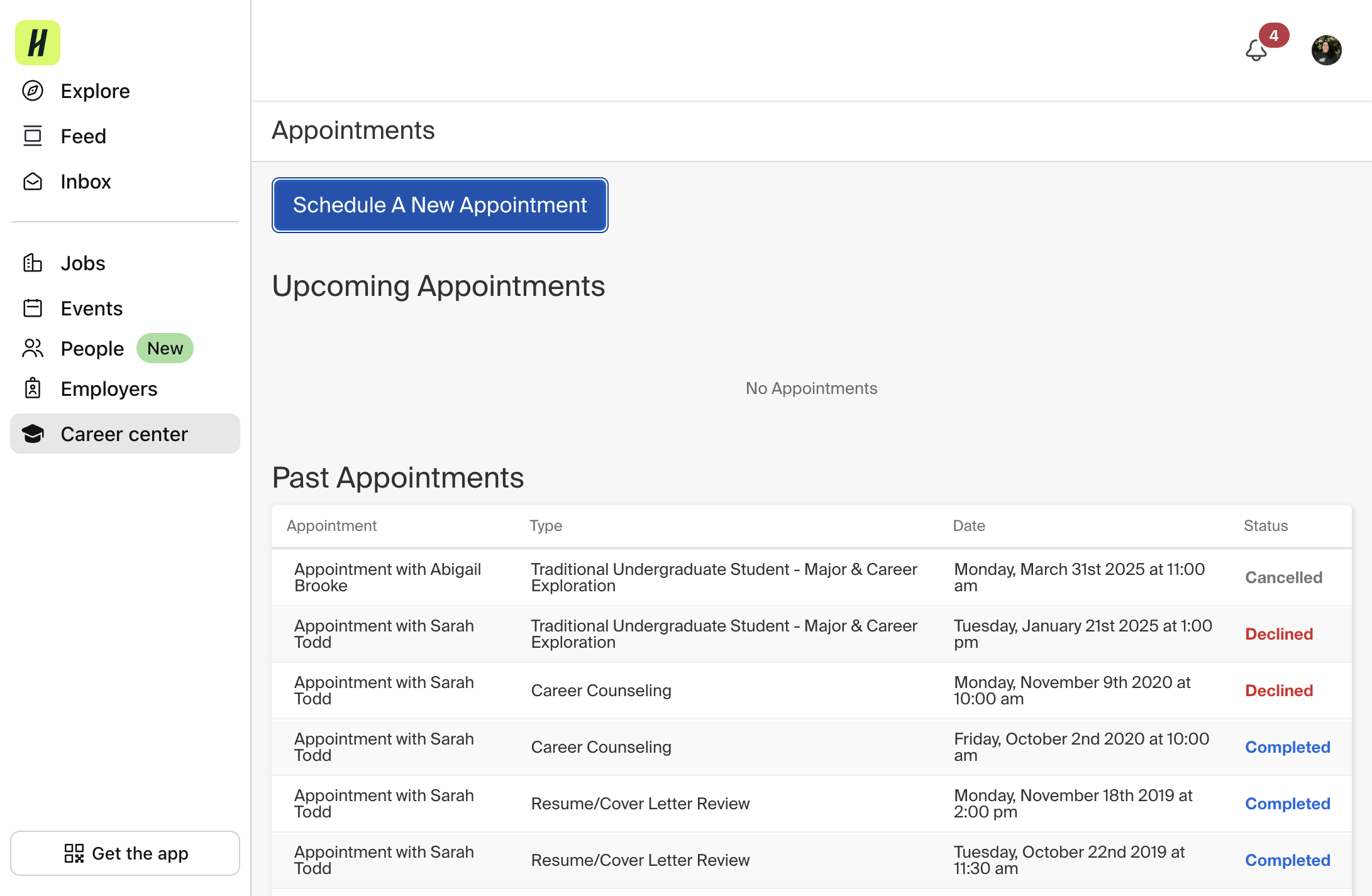 Click on Schedule A New Appointment