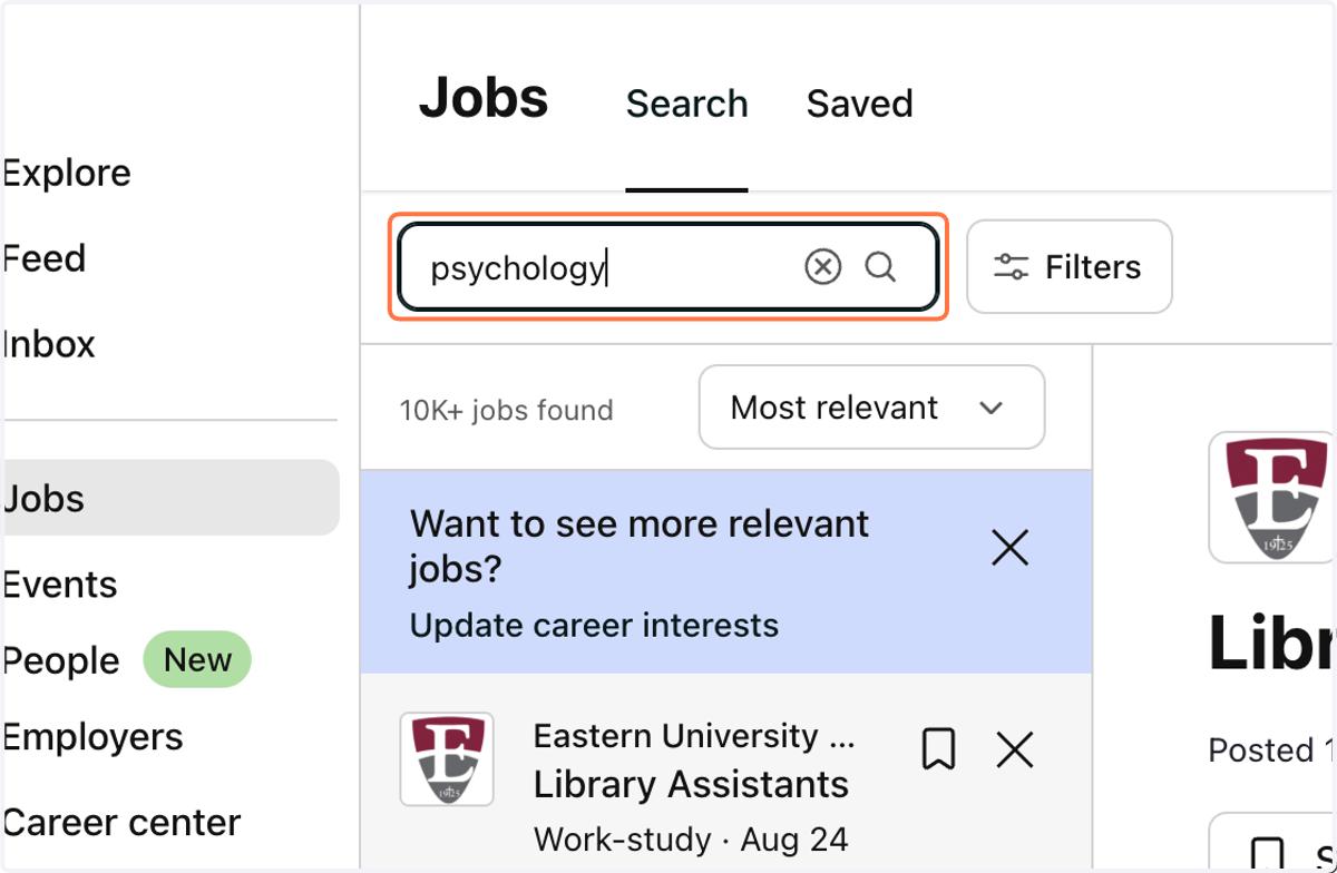 You can also search for keywords to help narrow your results
