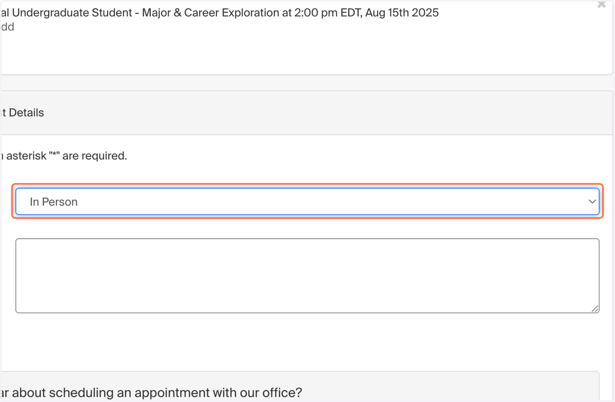 Then, fill out our pre-appointment form, which includes your chosen appointment medium.