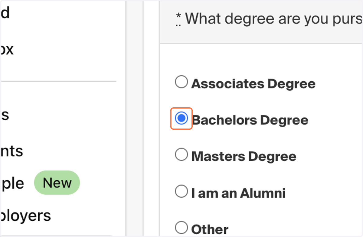 Select your degree level