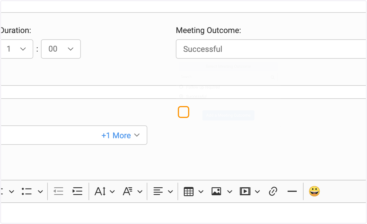 Click on Select Meeting Type to add or create a meeting type