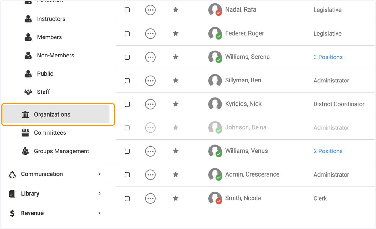 Click on Organizations