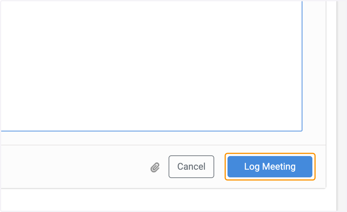 Click on Log Meeting when Nnished