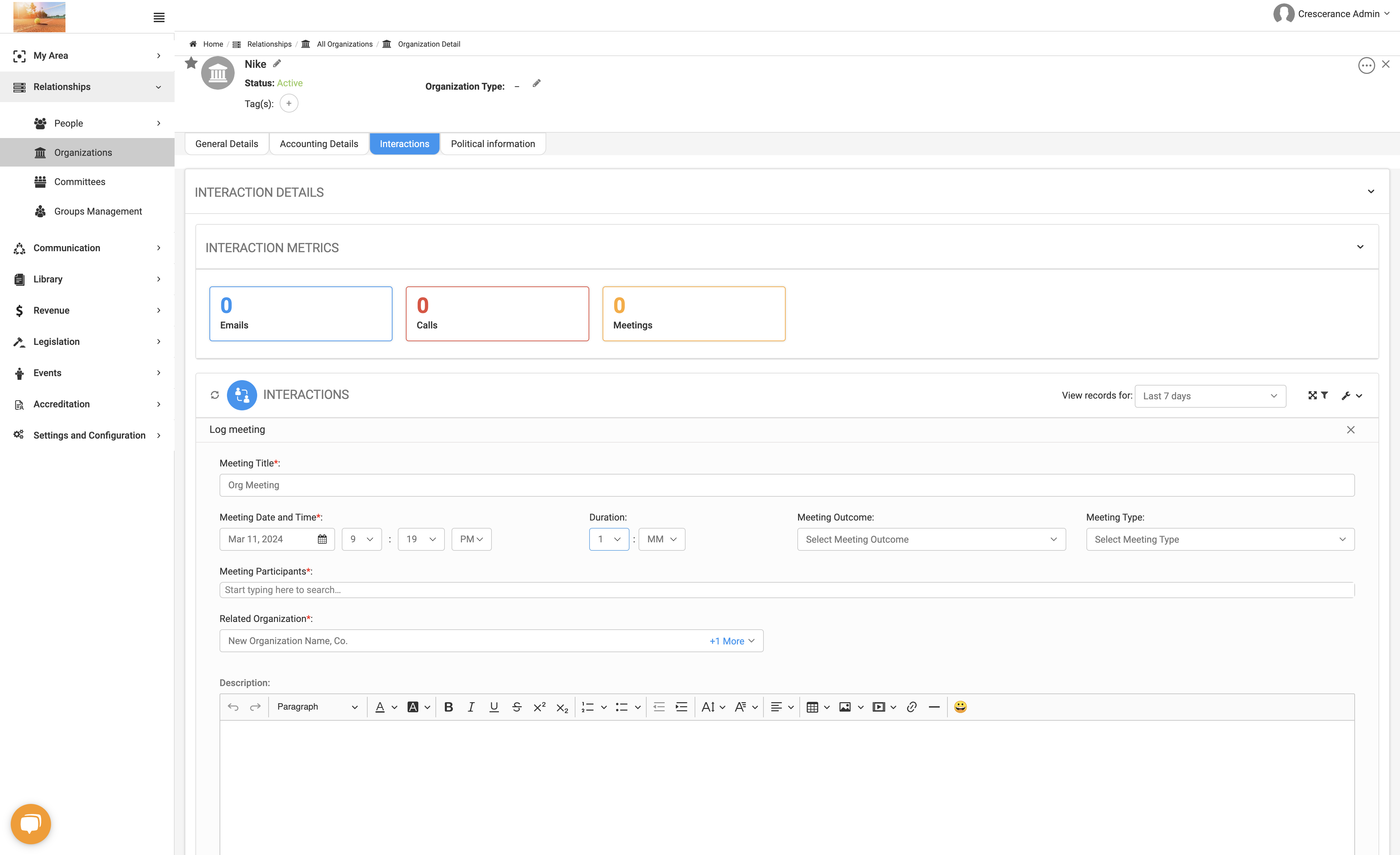 Add your meeting date, time and duration