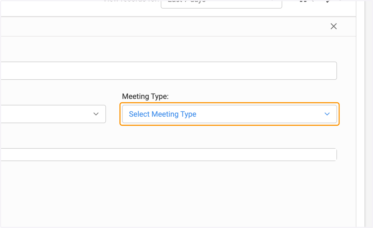 Click on Select Meeting Type