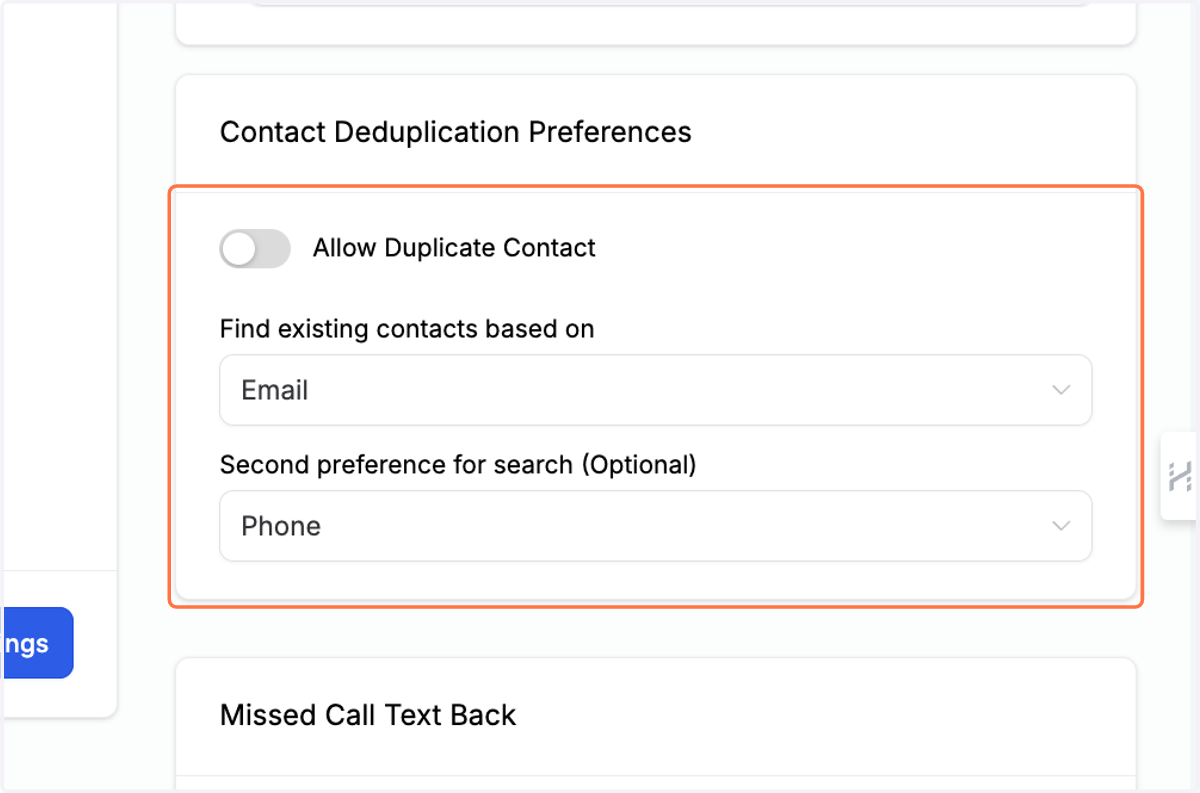 If you want to allow duplicate contact in your system fill this out.