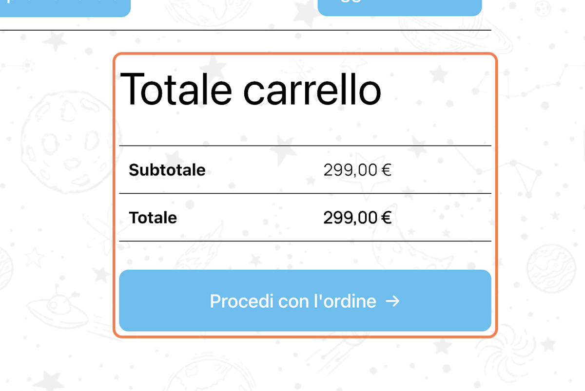 Click on Totale carrello…