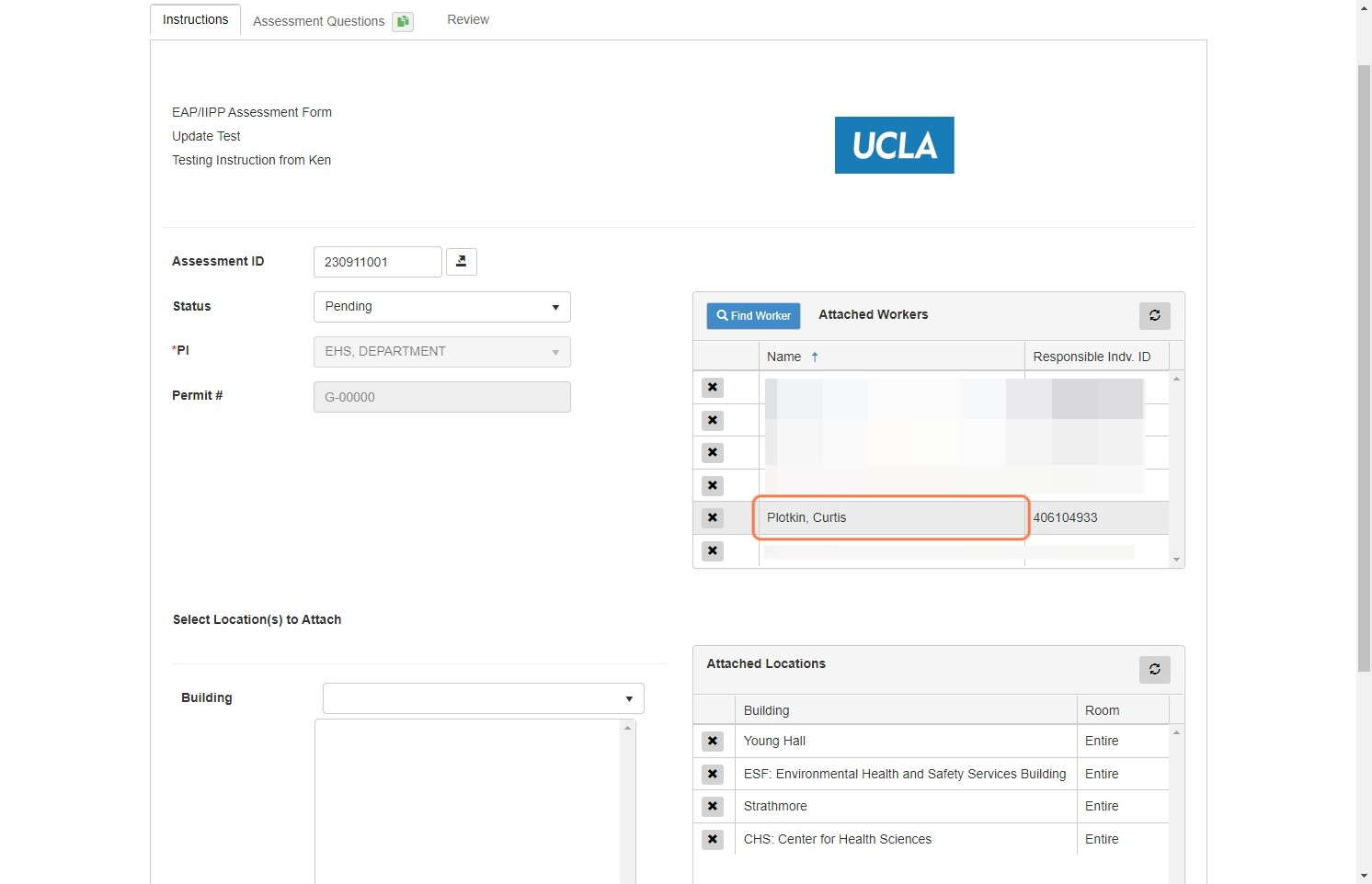 The personnel you added should now appear in the Attached Workers table.