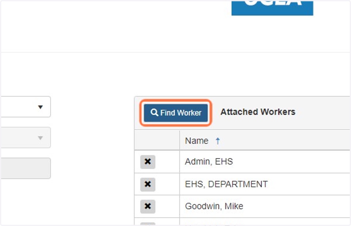 Click on the blue "Find Worker" button. This will open the Select Worker window.