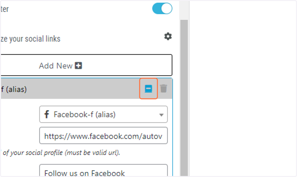 Click on on the minimize icon to close the link box