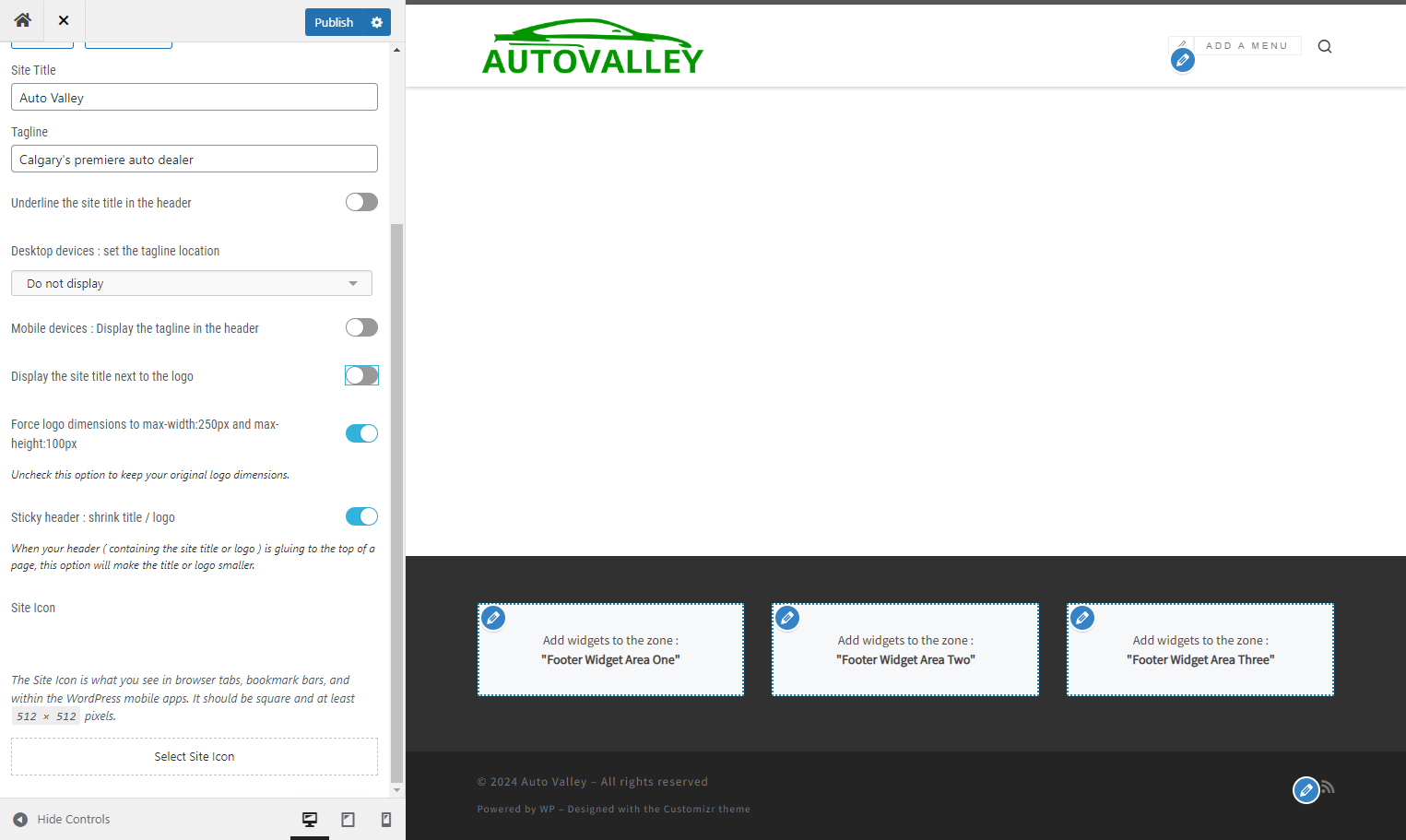 Click on Select Site Icon