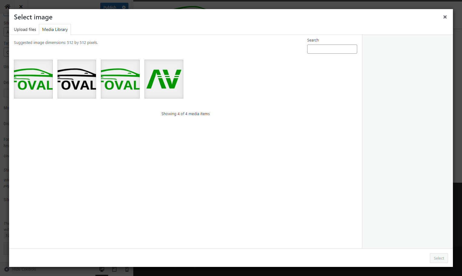 Choose the square logo option you retrieved from the Google folder