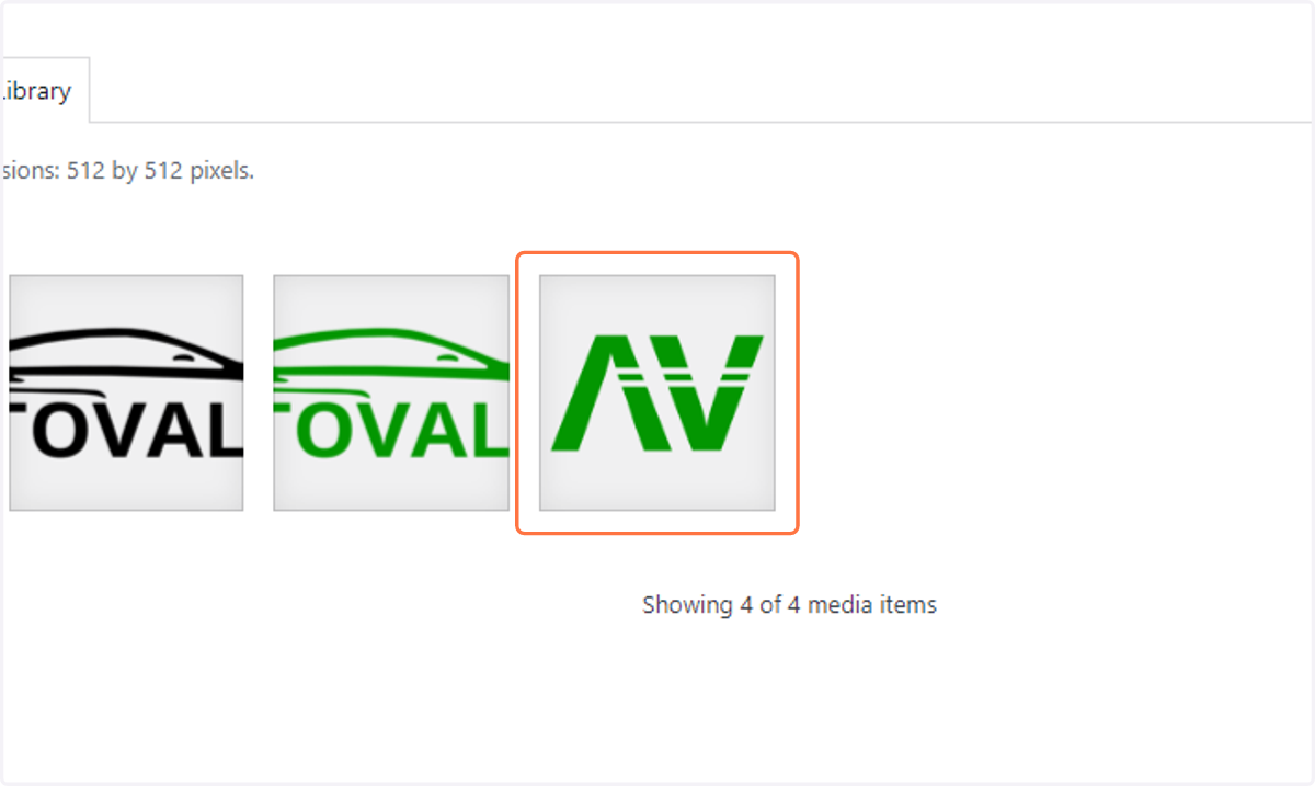 Choose the square logo option you retrieved from the Google folder