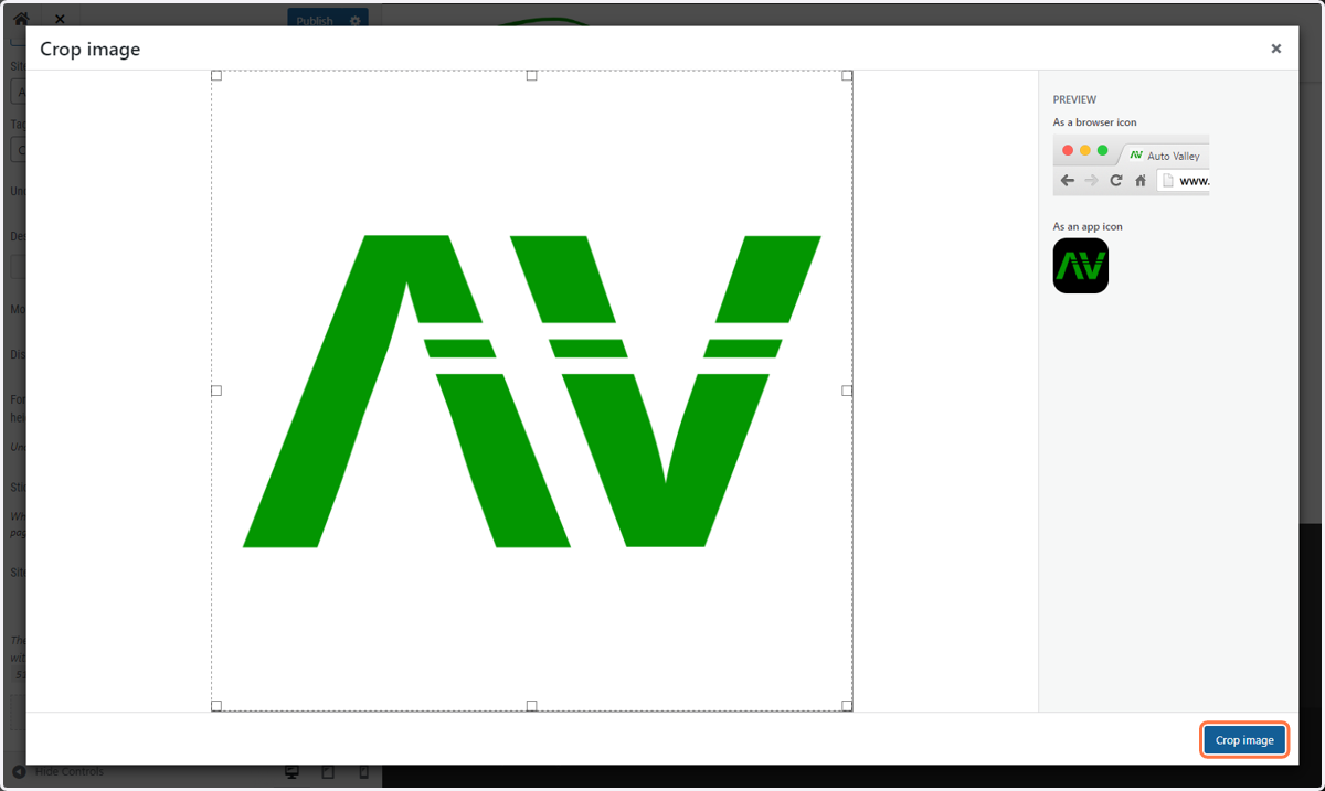 Crop the image to ensure all of it will be visible and click the Crop button