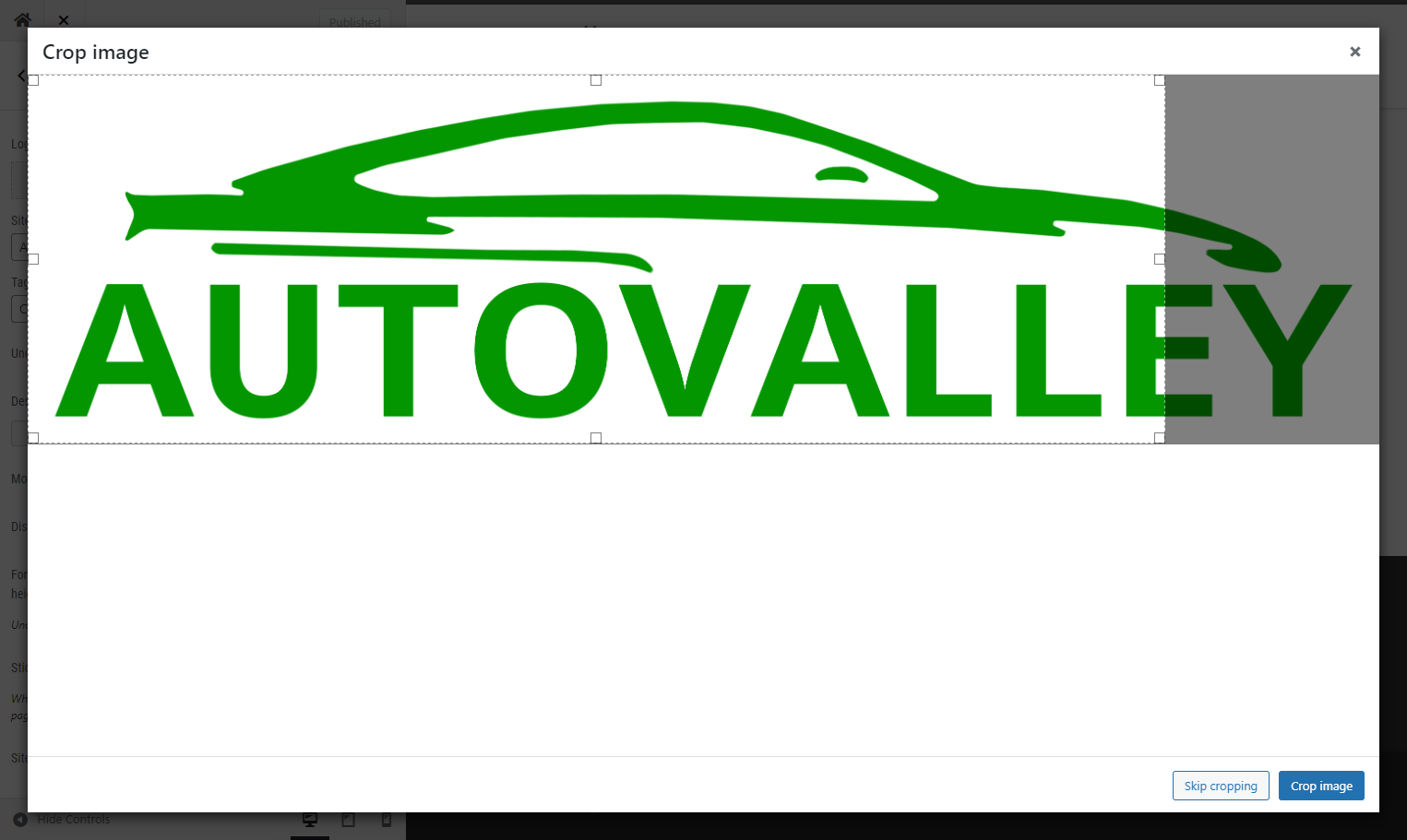 Adjust the crop to ensure the entire image is visible and nothing is removed