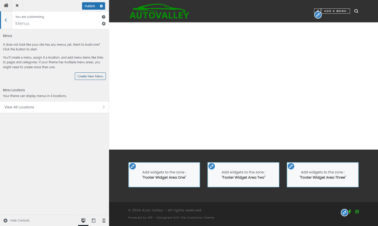 Click on Create New Menu