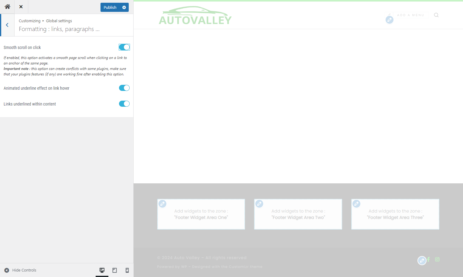 Return to the previous menu by clicking on the back arrow