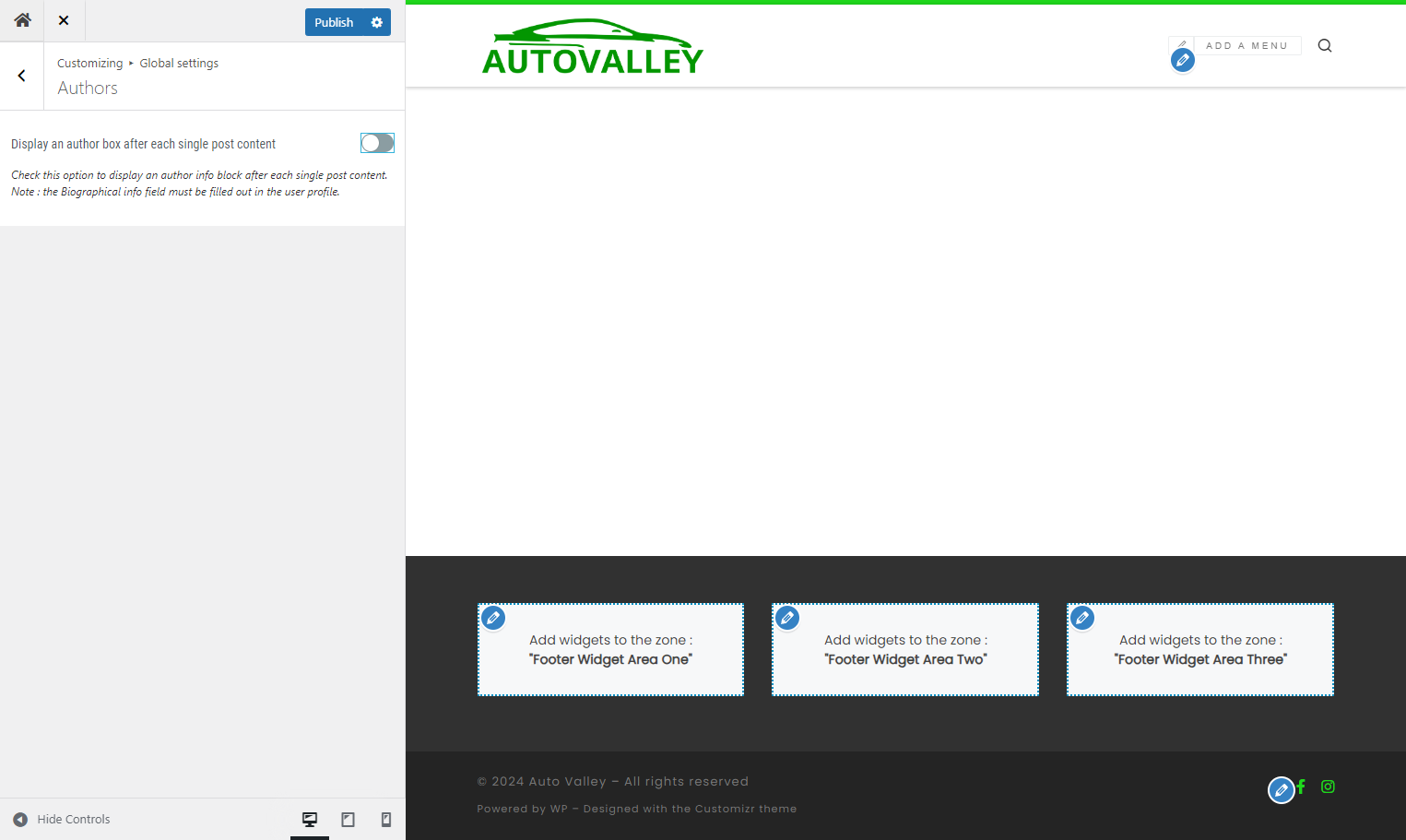 Toggle off the Author Box option