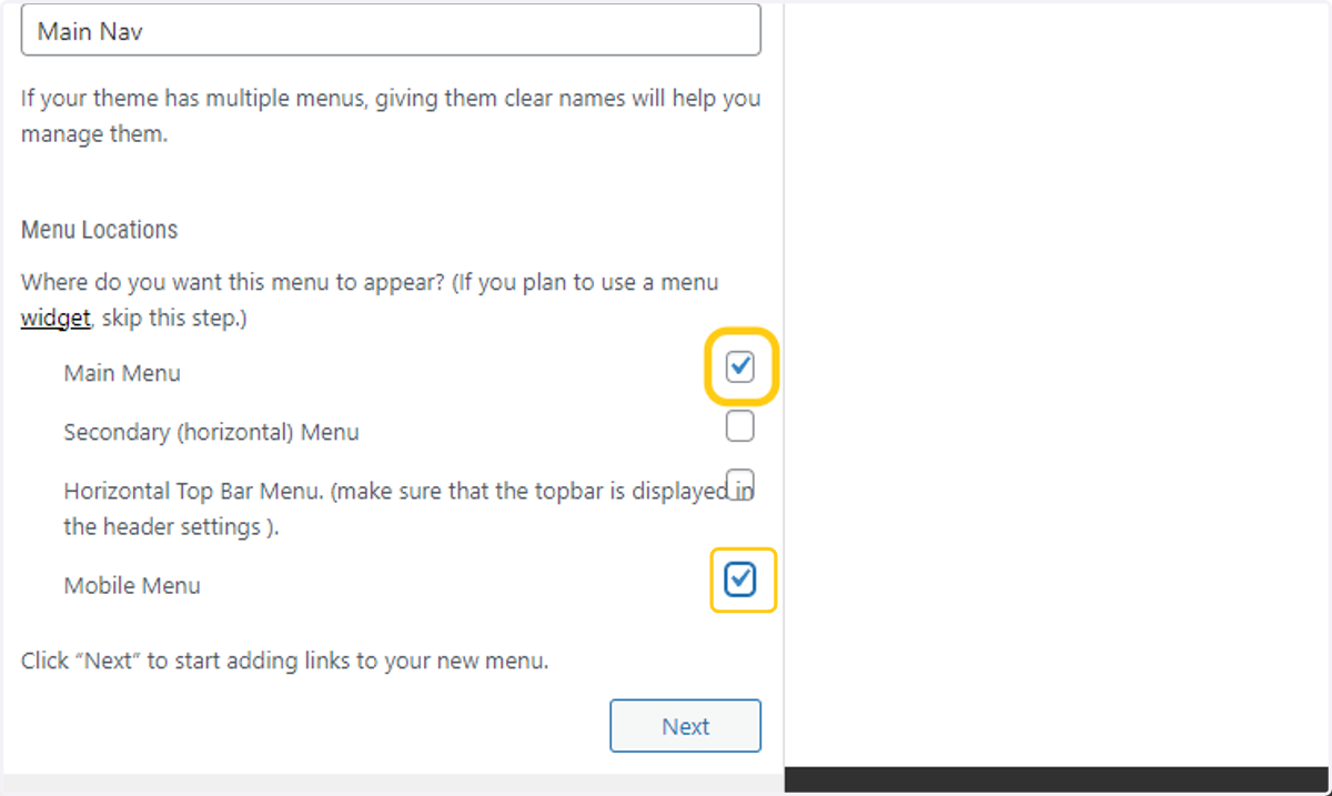 Toggle on Main Menu and Mobile Menu