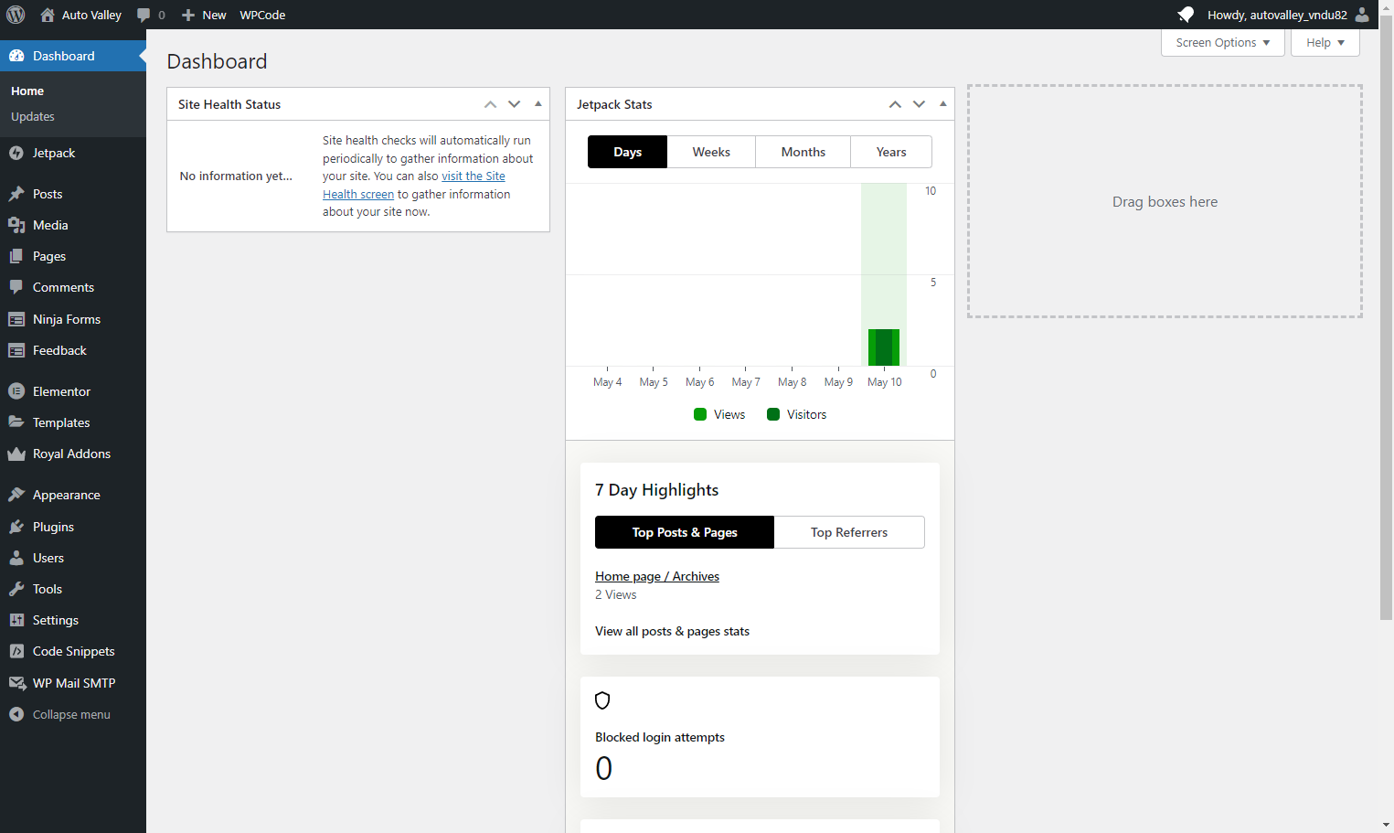 Login to the WordPress Dashboard for the website you are customizing
