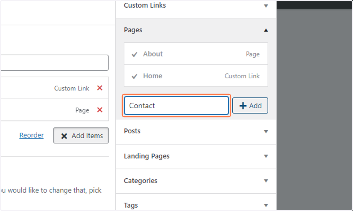 Type "Contact"
