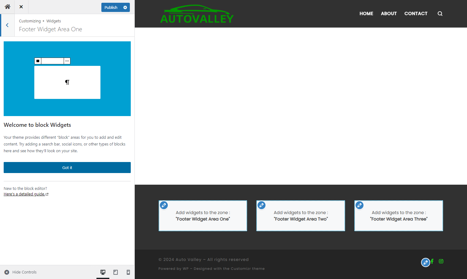 Dismiss the welcome dialogue by clicking on the Got it button