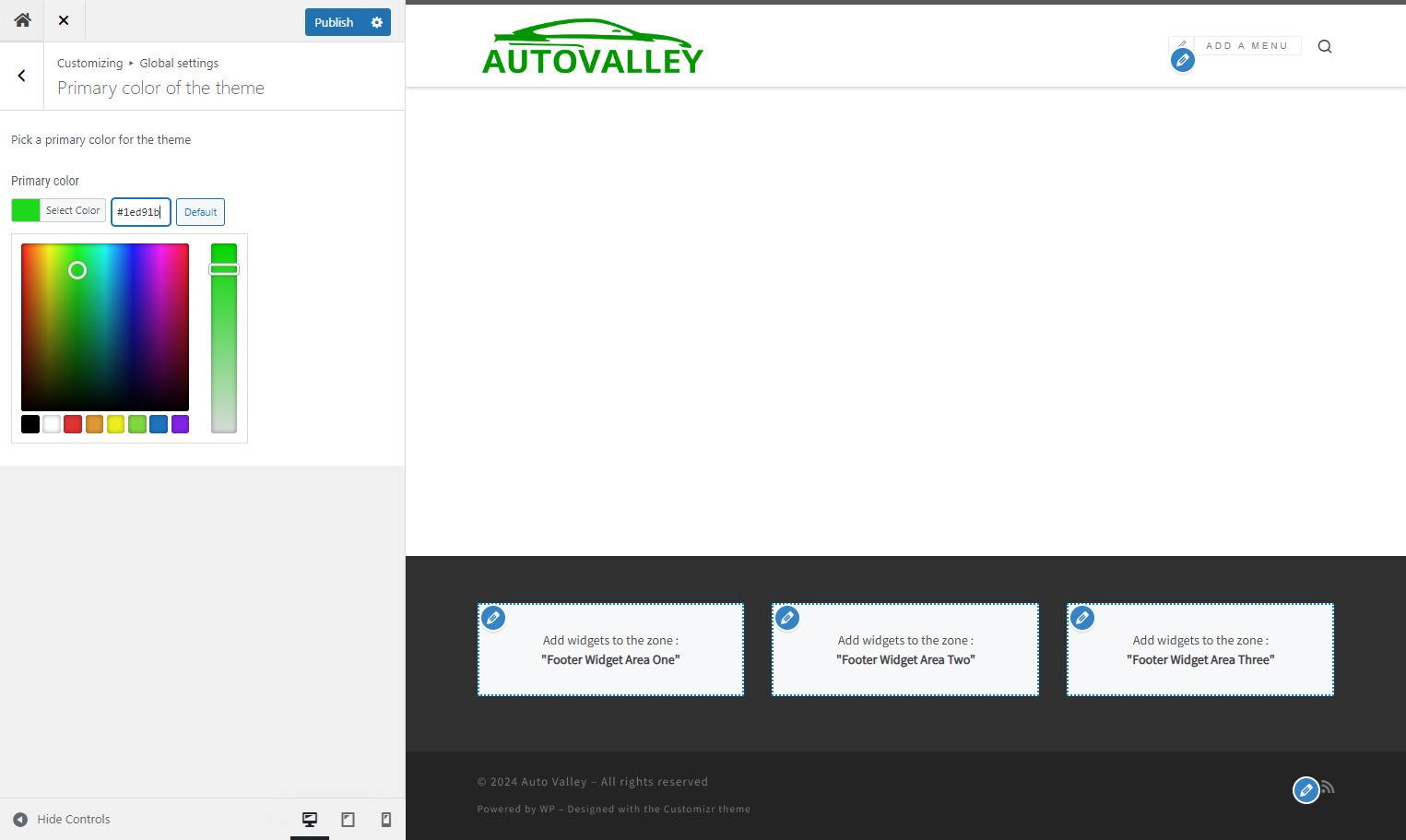 Paste the color hash into the available input