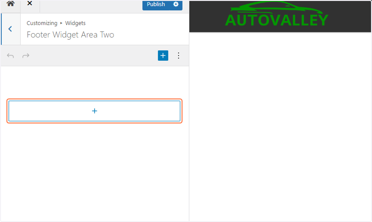Click on the plus symbol to Add a new block