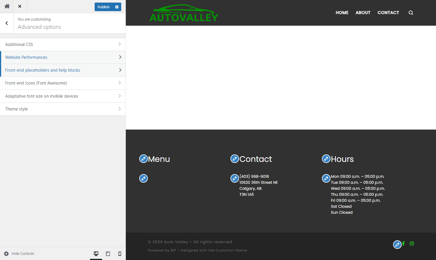 Click on Front-end placeholders and help blocks