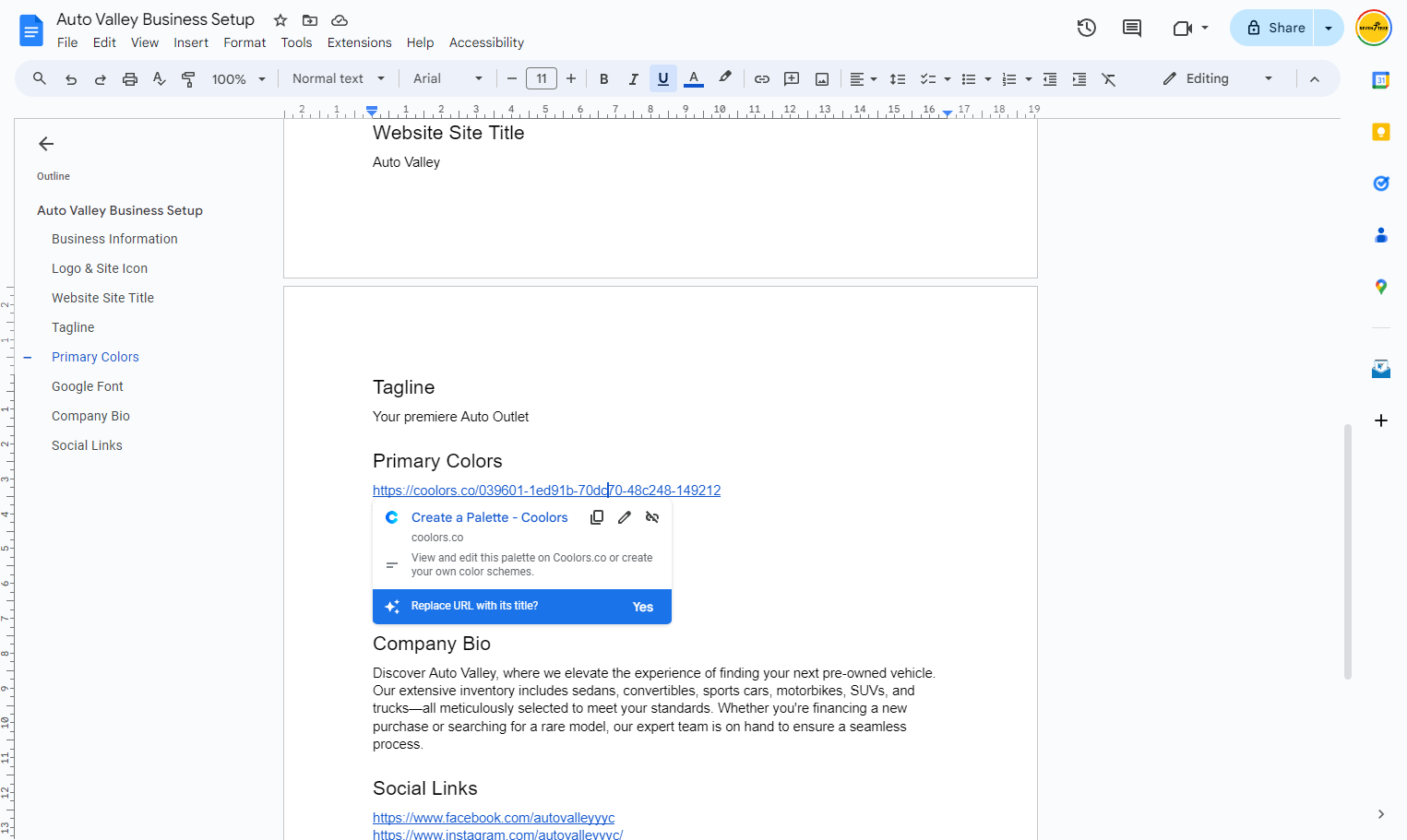 Retrieve the appropriate brand color from the Guiding Doc