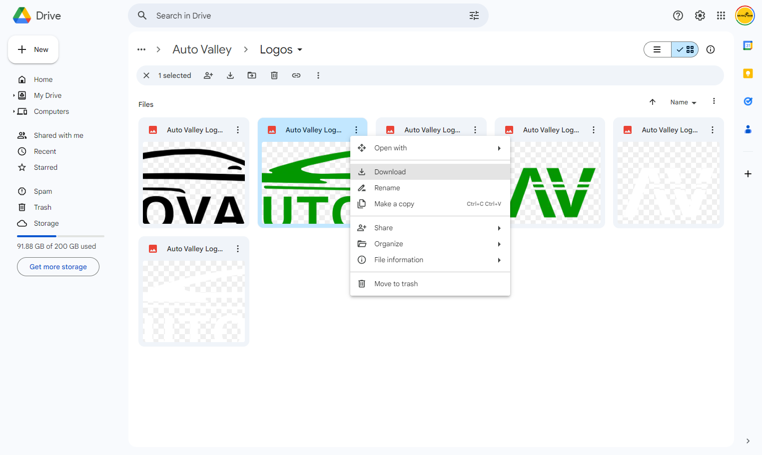 Download all of the assets in the folder