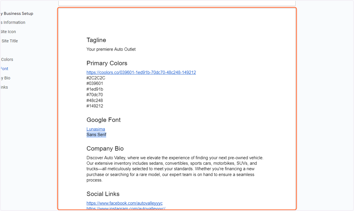 Retrieve the Font Family from the Guiding Doc