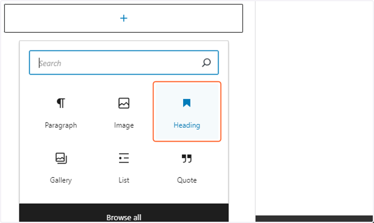 Select Heading from the options