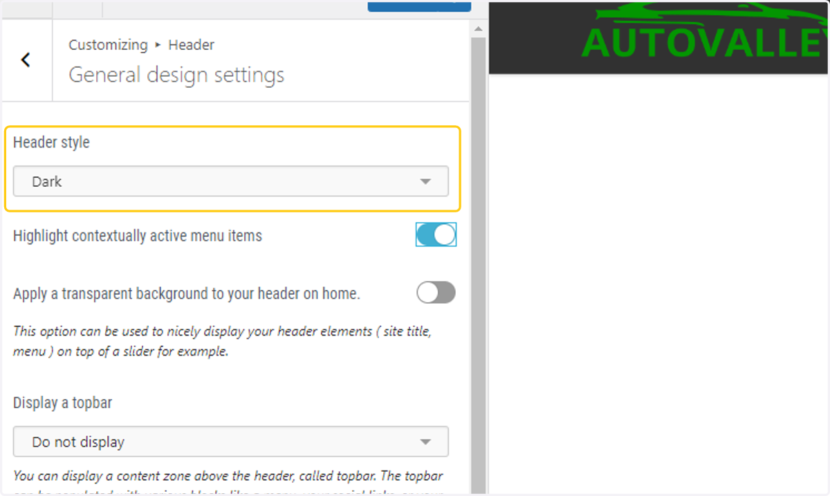 Check the Guiding doc and change the Header style to match