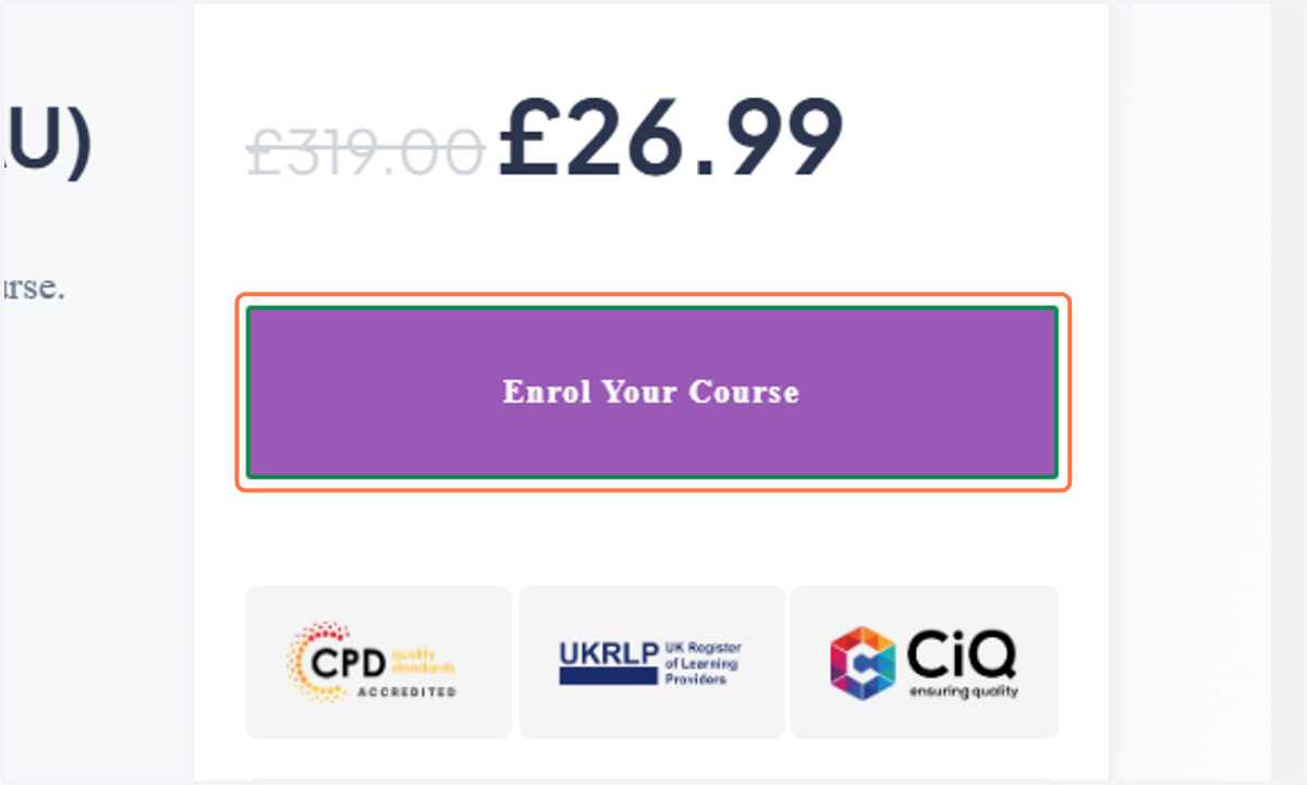 Click on Enrol Your Course
