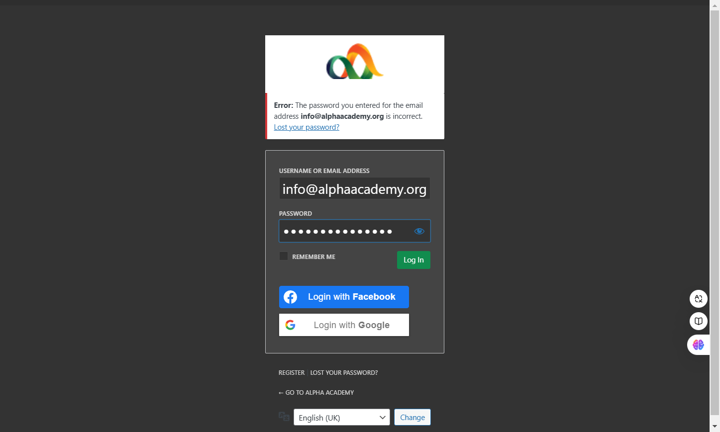 Click on Log In