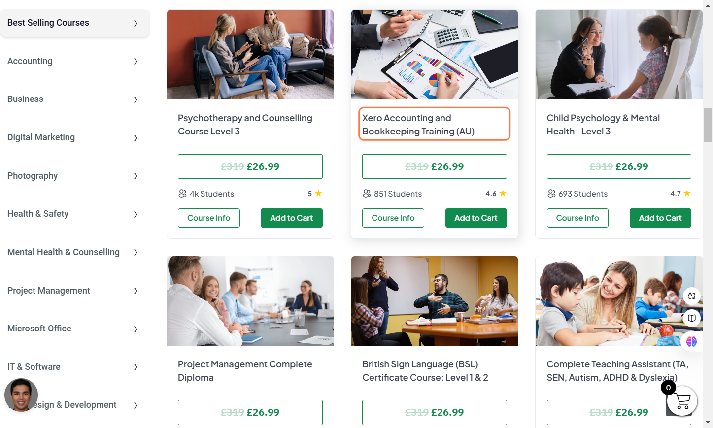 Click on the Course name, for example -Xero Accounting and Bookkeeping Training (AU)