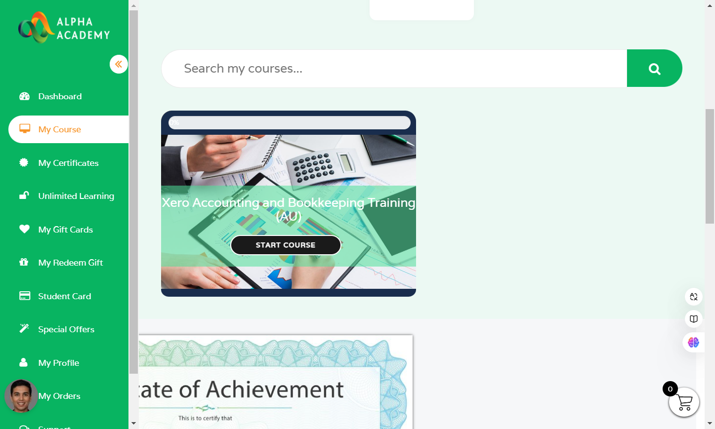 Click on START COURSE